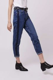 Side stripe mom jeans at Topshop