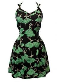 Sidecca Ballerina Print Cami Dress-BlackMint-Large at Amazon