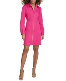 Siena Womens Stretch Denim Zip-Front Long-Sleeve Dress - Macys at Macys