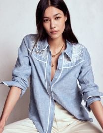 Sienna Western Shirt-Chambray Boden USA at Boden