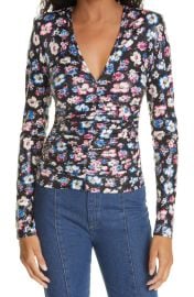 Sierra Floral Ruched Long Sleeve Top at Nordstrom