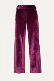 Sies Marjan - Sonya satin-trimmed crushed-velvet straight-leg pants at Net A Porter