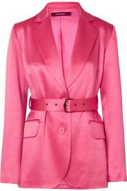 Sies Marjan TERRY BELTED SATIN BLAZER at Net A Porter