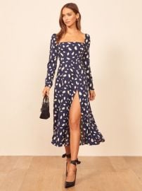 Sigmund Dress - Long Sleeve Midi Crepe  Reformation at Reformation