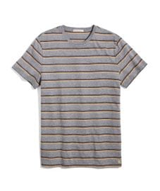 Signature Crew Tee in Heather Grey Sunset Stripe Marine Layer at Marine Layer