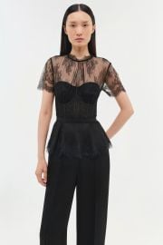 Signature Kehlani Lace Bustier Top - Black SIMKHAI at Simkhai