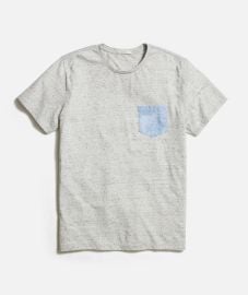 Signature Print Pocket T shirt in Ash Neps at Marine Layer