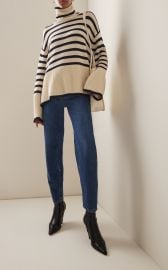 Signature Stripe Wool-Cotton Turtleneck Sweater By Toteme at Moda Operandi