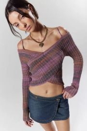 Silence Noise Delaney Off The Shoulder Cropped Sweater at Urban Outfitters