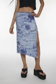 Silence Noise Isla Mesh Midi Skirt at Urban Outfitters