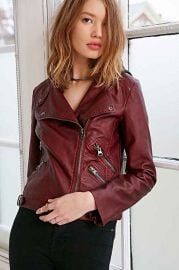 Silence and Noise Vegan Leather and Fleece Moto Jacket at Urban Outfitters