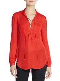 Silk  lace up top by Haute Hippie at Saks Off 5th