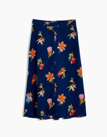 Silk Atrium Midi Skirt in Bird of Paradise at Madewell