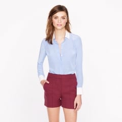 Silk Boy Blouse with Contrast Trim at J. Crew