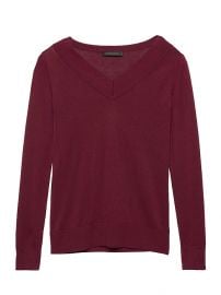 Silk Cashmere Varsity Sweater at Banana Republic