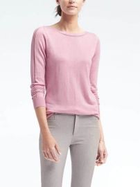 Silk Cotton Boat-Neck Top  at Banana Republic