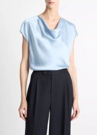 Silk Cowl-Neck Blouse in Products Women at Vince
