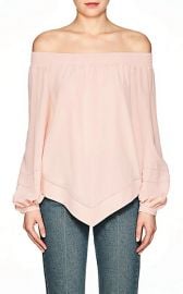 Silk Crepe Off-The-Shoulder Blouse at Barneys