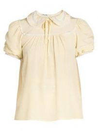 Silk Crepe Peter Pan Collar Top by Miu Miu at Farfetch