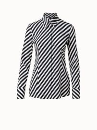 Silk Crpe Blouse with Diagonal Stripes at Akris