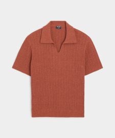 Silk Donegal Montauk Polo in Gingersnap - Todd Snyder at Todd Snyder