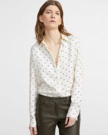 Silk Dot Straight Shirt at Theory