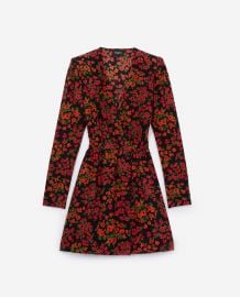 Silk Dress with Camellia Rose Print by The Kooples at The Kooples