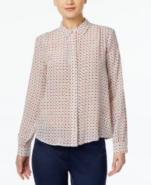 Silk Fish-Print Shirt by Max Mara at Macys