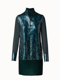 Silk Georgette Blouse with Sequins Front at Akris