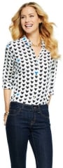 Silk Heart Print Shirt at C Wonder