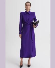 Silk Jacquard Wrap Midi Dress at Scanlan Theodore