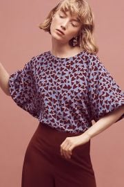 Silk Kimono Blouse at Anthropologie