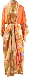 Silk Kimono Long Robe Mermaid Beach Cover Up Boho Tulum Beach Cover Up Free Size Orange at Womens Clothing store at Amazon