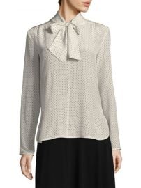 Silk Polka Dot Tie-Neck Blouse Max Mara at Saks Fifth Avenue