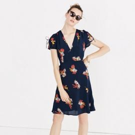 Silk Poppy Dress in Cactus Flower at Madewell