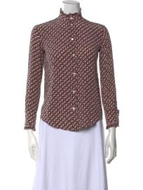 Silk Printed Button-Up Top at The Real Real