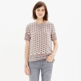 Silk Refined Tee in Diamond Floral at Madewell