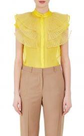 Silk Ruffled Organza Blouse by Givenchy at Barneys Warehouse