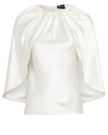 Silk Satin Cape Blouse at Intermix