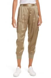 Silk Satin Cargo Pants at Nordstrom