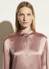 Silk Shaped Collar blouse at Vince