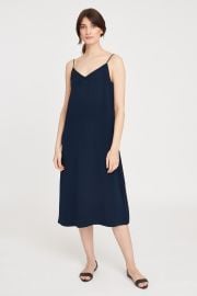  Silk Slip Dress in Navy at Cuyana