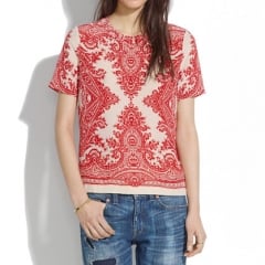 Silk Tee in Paisley Loop at Madewell