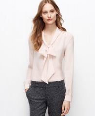 Silk Tie Blouse at Ann Taylor