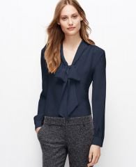 Silk Tie Blouse at Ann Taylor