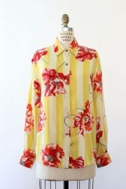 WornOnTV: Lara’s yellow striped floral blouse on Good Morning America ...