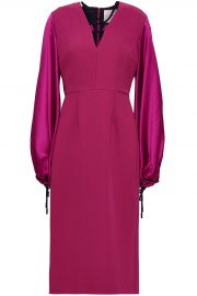 Silk-blend satin and twill midi dress at The Outnet