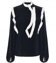 Silk cr  pe de chine shirt at Mytheresa