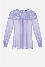 Silk georgette blouse with lace   Buy online at Elisabetta Franchi