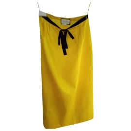 Silk maxi skirt Gucci Yellow size 44 IT in Silk - 17742824 at Vestiaire Collective